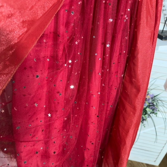 Vintage Embroidered Floral Princess Dress Burgundy Size 12 - Picture 11 of 14